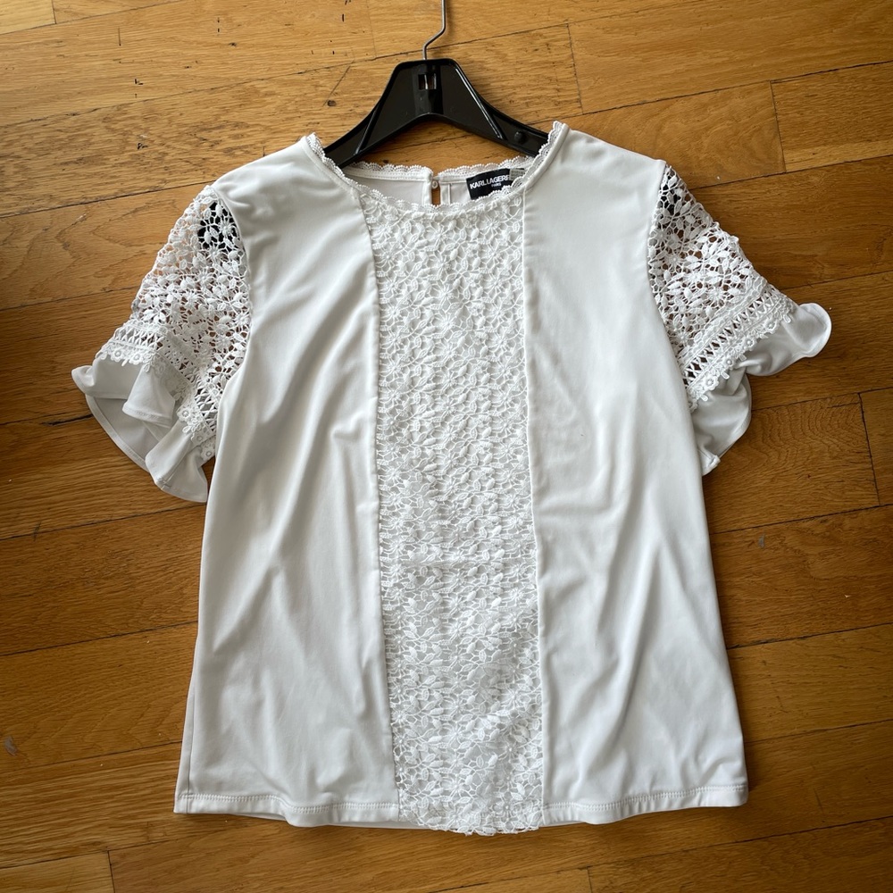 White floral pattern shirt